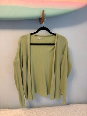 Cotton On Sage Green Open-Front Ribbed Cardigan